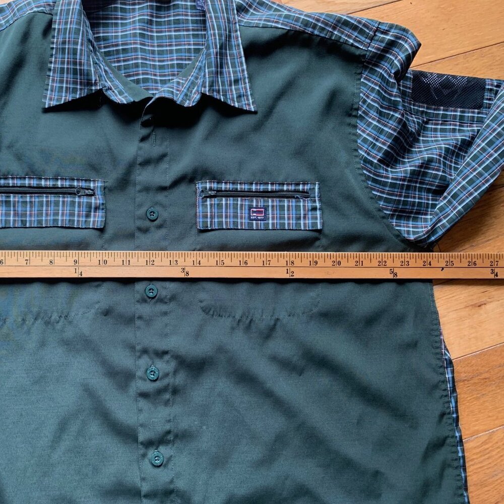 Vintage Bugle Boy Jean Company Plaid & Solid Button-Up Shirt | Size L - Picture 8 of 10
